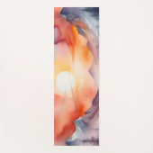 夕日の山々を覆う雪の水色 ヨガマット (正面)