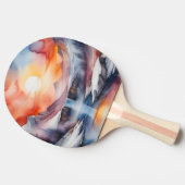 夕日の山々を覆う雪の水色 卓球ラケット (横)