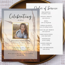 夕日の平和写真葬式プログラム