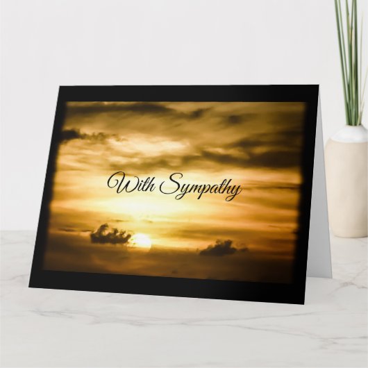 夕日の悔やみや弔慰または弔意カード カード (正面)