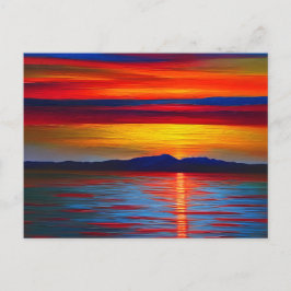 夕日の抽象化された海 ポストカード