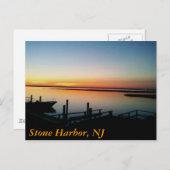 夕日の日の入り日（日）、NJ（ストーン・ハーバー） ポストカード (正面/裏面)