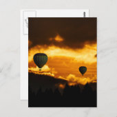 夕日の時間と熱気球でエキゾチックな午後 ポストカード (正面/裏面)