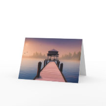 夕日の景色から美しい波止場