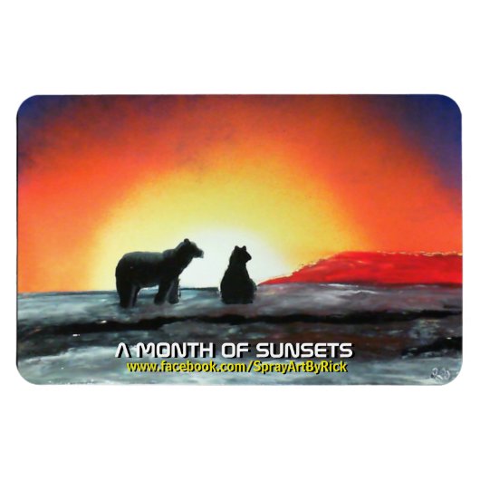 夕日の月 マグネット (横)