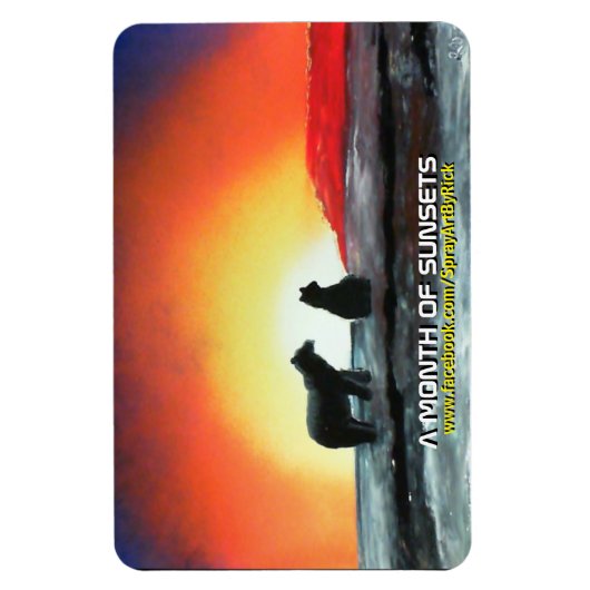 夕日の月 マグネット (縦)