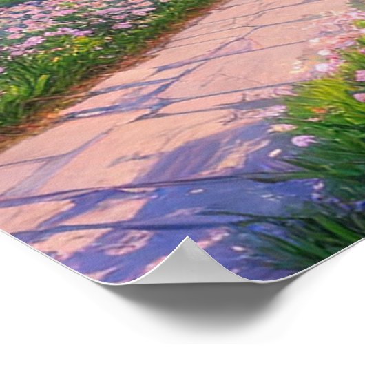 夕日の栄光が咲く公園 ポスター (角)