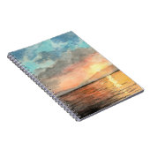 夕日の水の色絵画がノートブック ノートブック (右側)