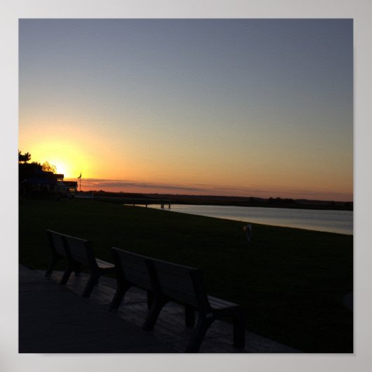 夕日の水辺フォトポスター ポスター (正面)