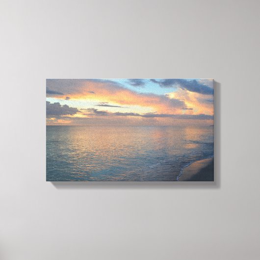 夕日の水面への反射 キャンバスプリント (正面)