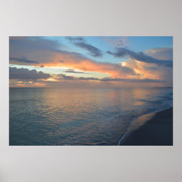 夕日の水面への反射 ポスター