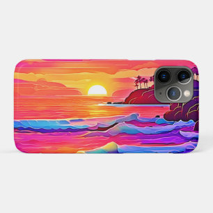 夕日の波:鮮やかな海岸夢 iPhone 11 PROケース