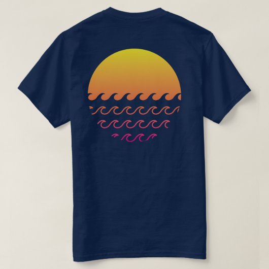 夕日の波 Tシャツ (デザイン裏面)