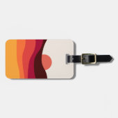 夕日の海のある抽象芸術風景 ラゲッジタグ (正面横)