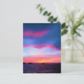 夕日の海のはがき ポストカード (スタンド正面)