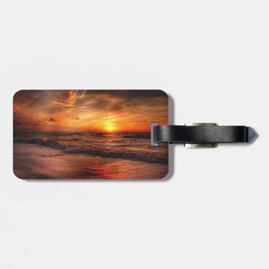 夕日の海の波 ラゲッジタグ (裏面横)
