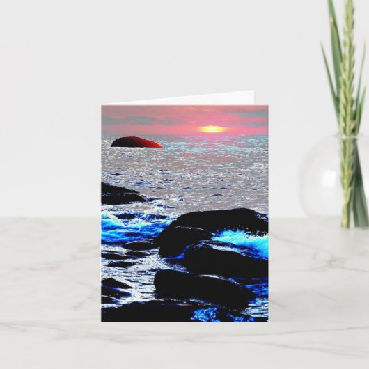 夕日の海….. カード (正面)