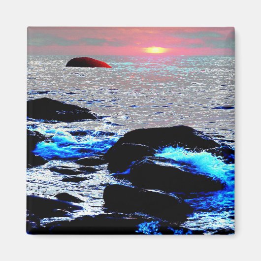 夕日の海….. マグネット (正面)