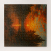 夕日の湖 ジグソーパズル (横)