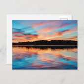 夕日の湖 ポストカード (正面/裏面)