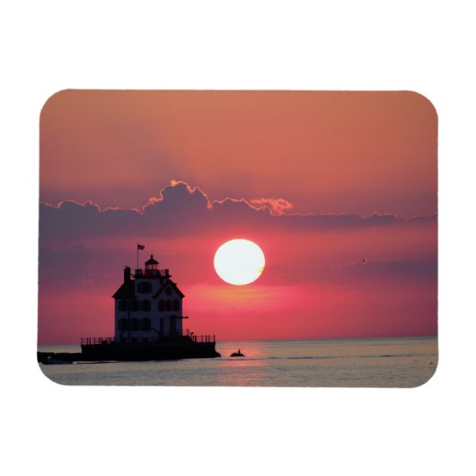 夕日の湖 マグネット (横)