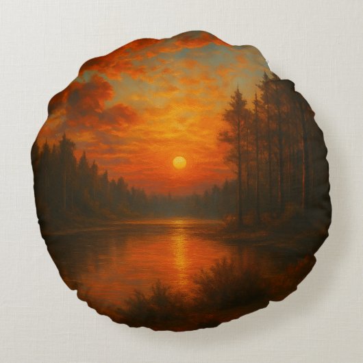 夕日の湖 – 自然 – アインスパイアクセント ラウンドクッション (裏面)