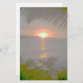 夕日の熱帯風景固定 便箋 (正面/裏面)
