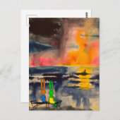 夕日の眺め ポストカード (正面/裏面)