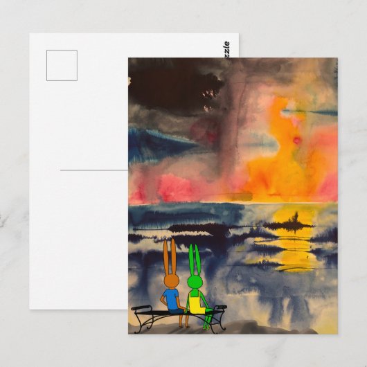 夕日の眺め ポストカード (正面/裏面)