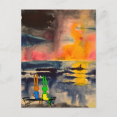 夕日の眺め ポストカード (正面)