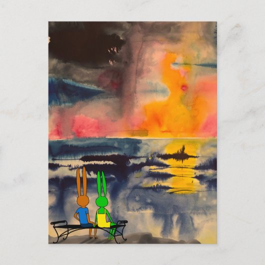 夕日の眺め ポストカード (正面)