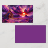 夕日の砂漠の古い西教会 名刺 (正面/裏面)