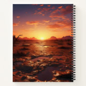 夕日の砂漠の風景 ノートブック (裏面)