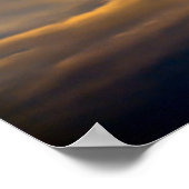 夕日の穏やかな熱気球 ポスター (角)