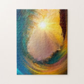 夕日の素晴らしい熱帯の波 ジグソーパズル (縦)