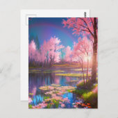 夕日の美しいが湿地で発表 ポストカード (正面/裏面)