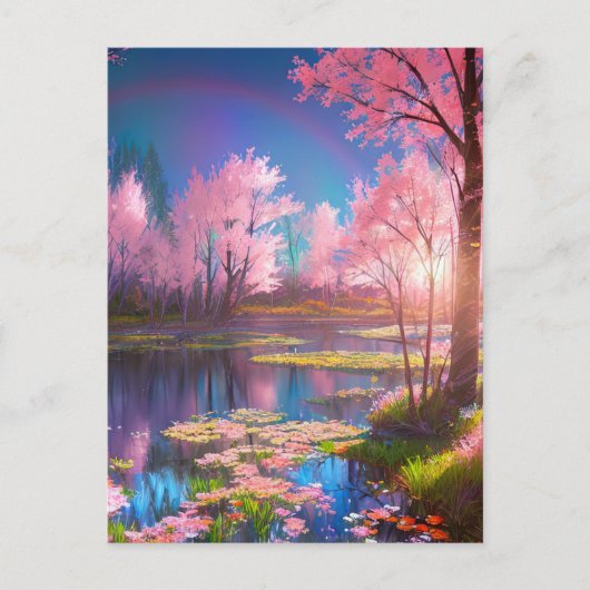 夕日の美しいが湿地で発表 ポストカード (正面)