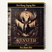 夕日の美しいムースの彫刻 ノートブック (裏面)