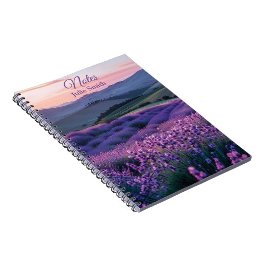 夕日の美しいラベンダー畑 ノートブック (右側)