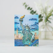 夕日の自由の女神 ポストカード (スタンド正面)