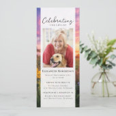 夕日の花フォト葬儀デジタルイベント 招待状 (スタンド正面)