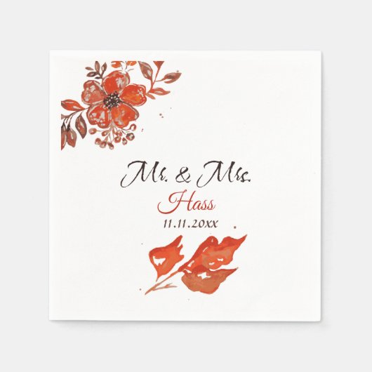 夕日の花 スタンダードカクテルナプキン (正面)