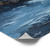 夕日の芸術の劇的絵を描な季節 ポスター (角)