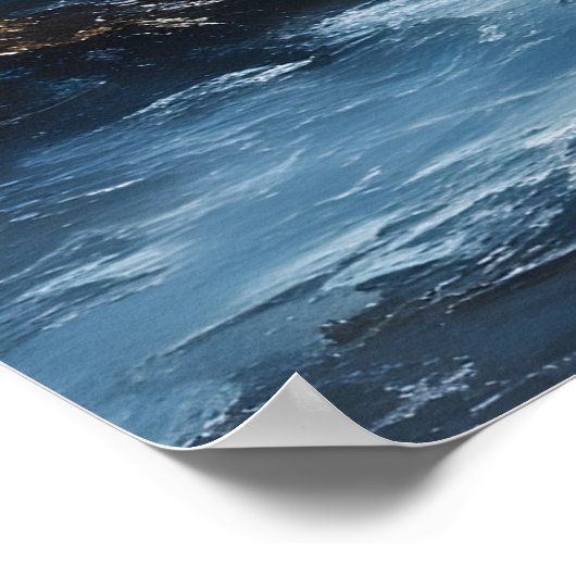 夕日の芸術の劇的絵を描な季節 ポスター (角)