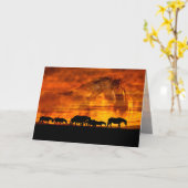 夕日の軌跡 – Greeting Card カード (黄色い花)
