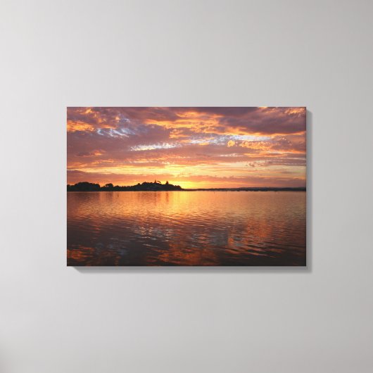 夕日の銅湖 キャンバスプリント (正面)