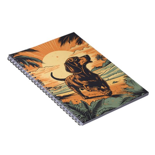 夕日の間に熱帯のビーチでダシュント ノートブック (右側)