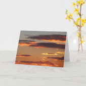夕日の雲のグリーティングカー空白のド内 カード (黄色い花)