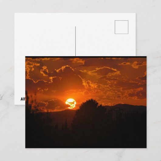 夕日の風景 ポストカード (正面/裏面)