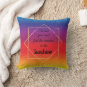 夕日の鮮やかテーマの背景と良い引用文 クッション (ブランケット)